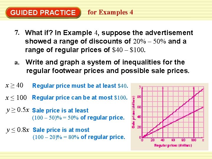 GUIDED PRACTICE for Examples 4 7. What if? In Example 4, suppose the advertisement GUIDED PRACTICE for Examples 4 7. What if? In Example 4, suppose the advertisement
