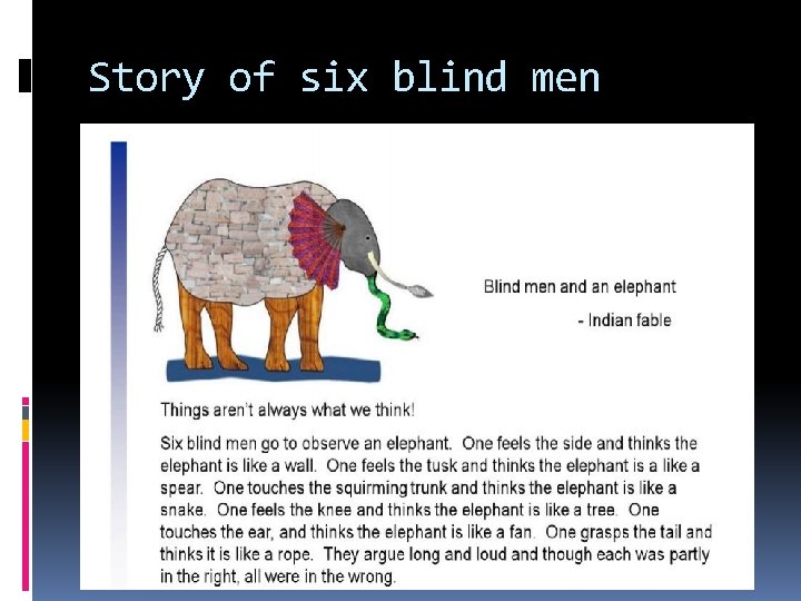 Story of six blind men 