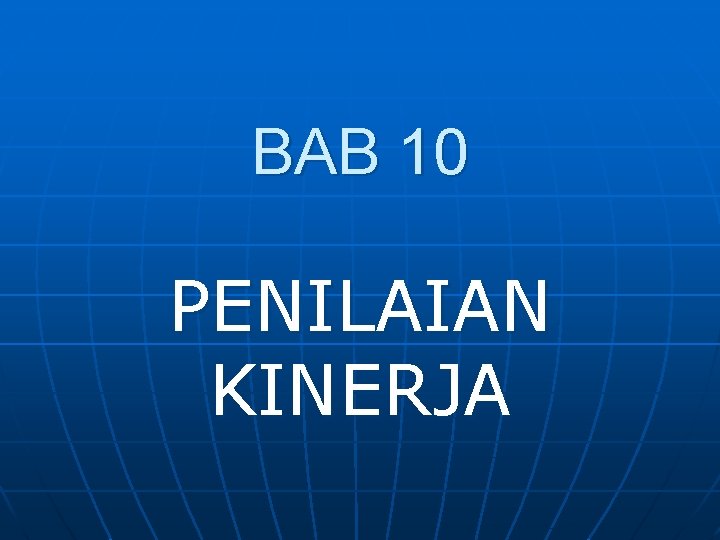 BAB 10 PENILAIAN KINERJA 
