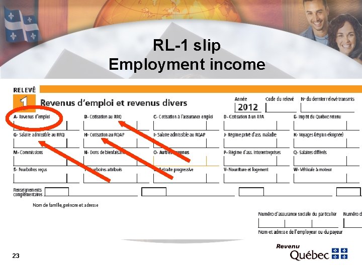 RL-1 slip Employment income 23 