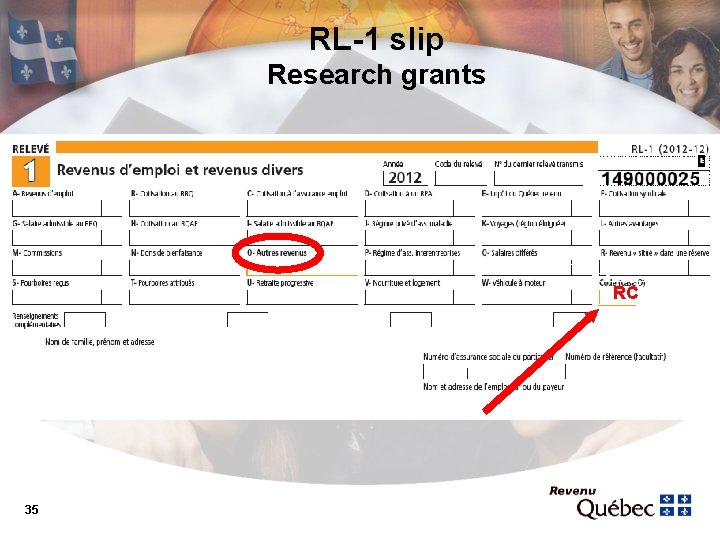 RL-1 slip Research grants RC 35 