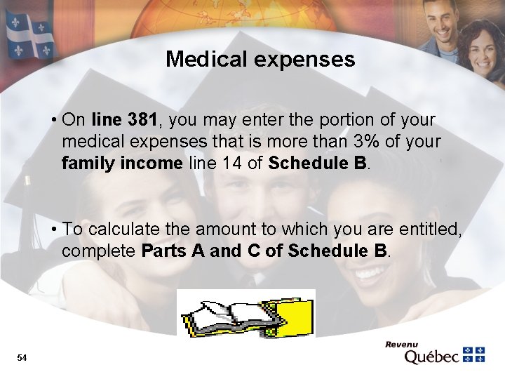 Medical expenses • On line 381, you may enter the portion of your medical