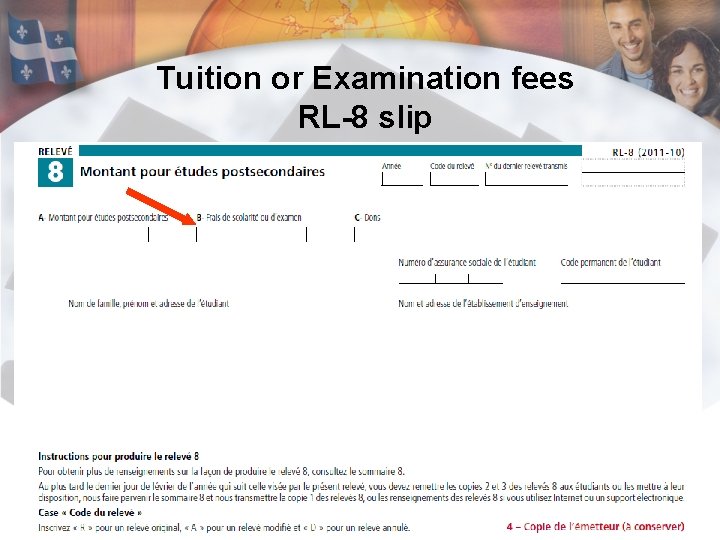 Tuition or Examination fees RL-8 slip 58 