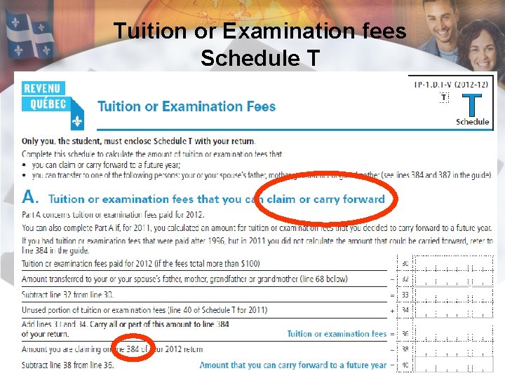 Tuition or Examination fees Schedule T 59 