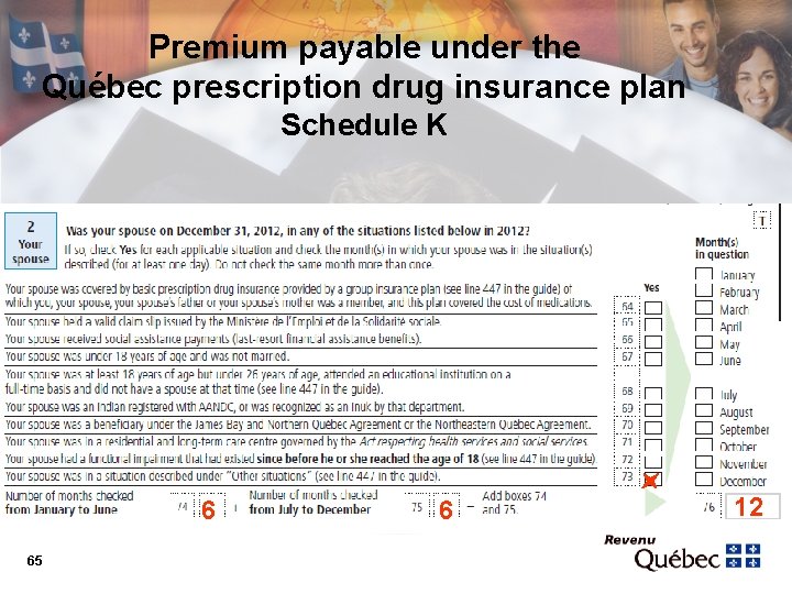 Premium payable under the Québec prescription drug insurance plan Schedule K 6 65 6