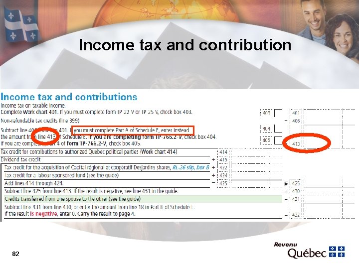 Income tax and contribution 82 