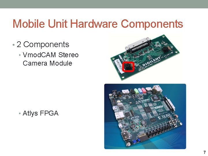 Mobile Unit Hardware Components • 2 Components • Vmod. CAM Stereo Camera Module •