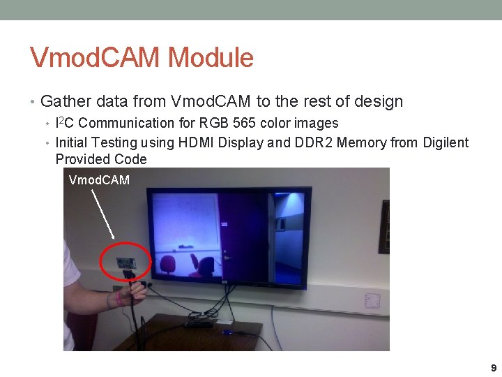 Vmod. CAM Module • Gather data from Vmod. CAM to the rest of design