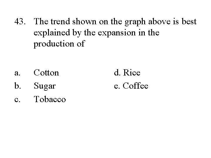 43. The trend shown on the graph above is best explained by the expansion