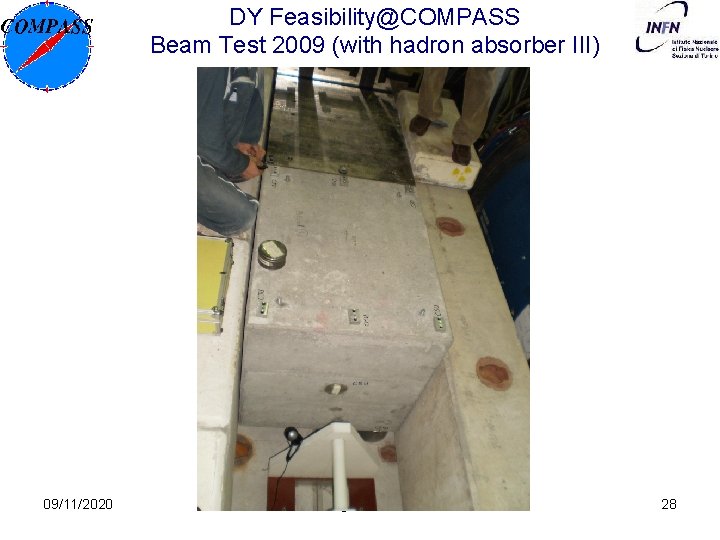 DY Feasibility@COMPASS Beam Test 2009 (with hadron absorber III) 09/11/2020 Oleg Denisov 28 