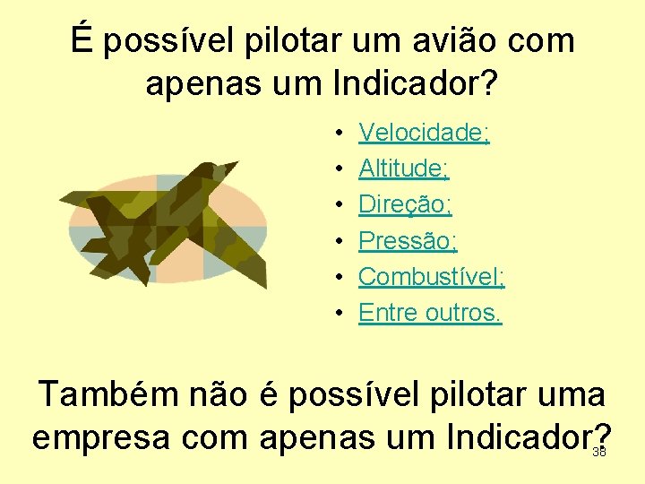 É possível pilotar um avião com apenas um Indicador? • • • Velocidade; Altitude;