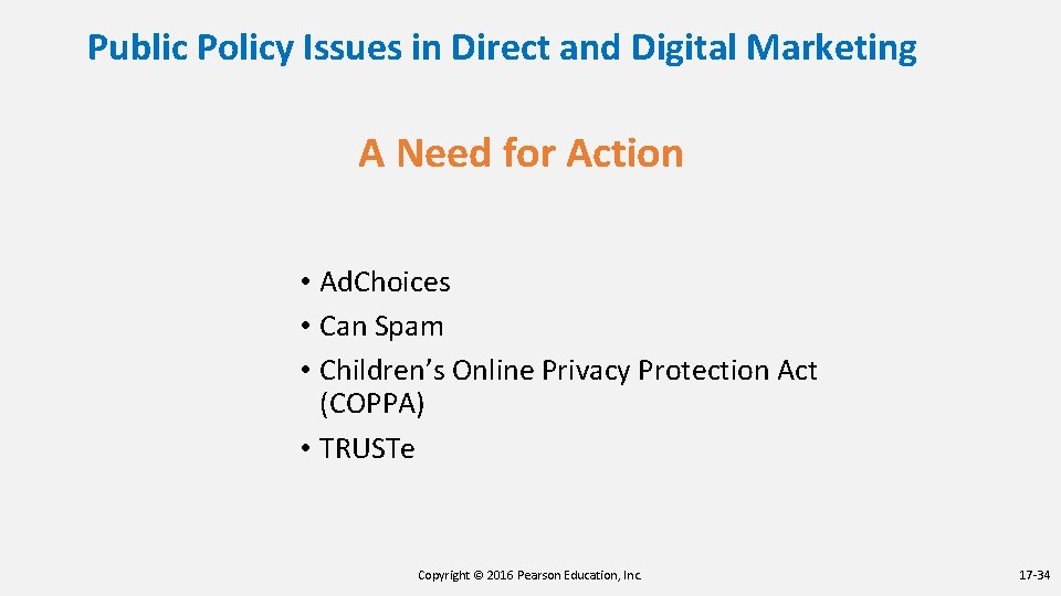 Public Policy Issues in Direct and Digital Marketing A Need for Action • Ad.