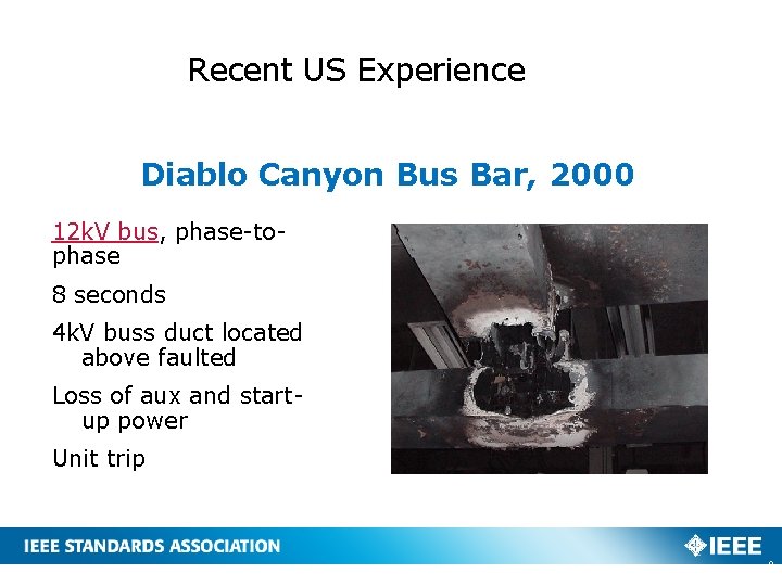 Recent US Experience Diablo Canyon Bus Bar, 2000 12 k. V bus, phase-tophase 8