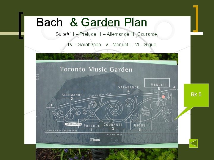 Bach & Garden Plan Suite#1 I – Prelude II – Allemande III -Courante, IV