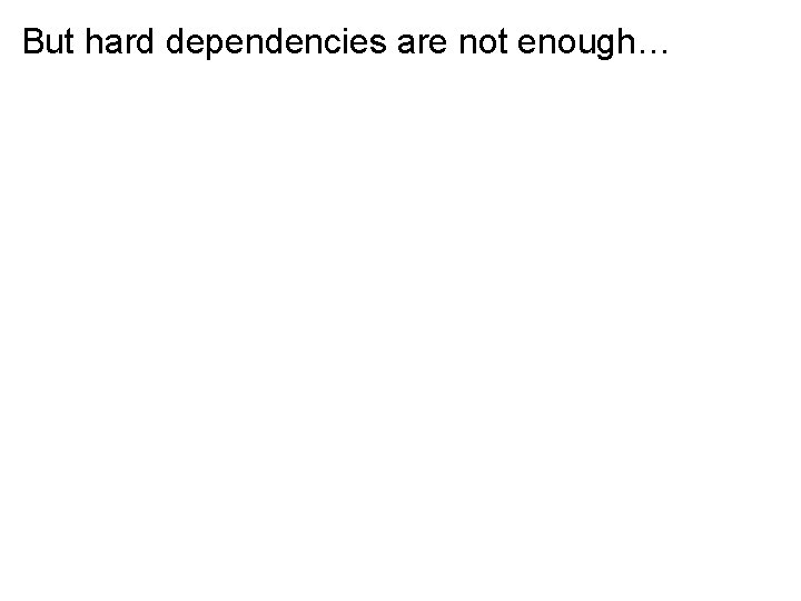 But hard dependencies are not enough… 