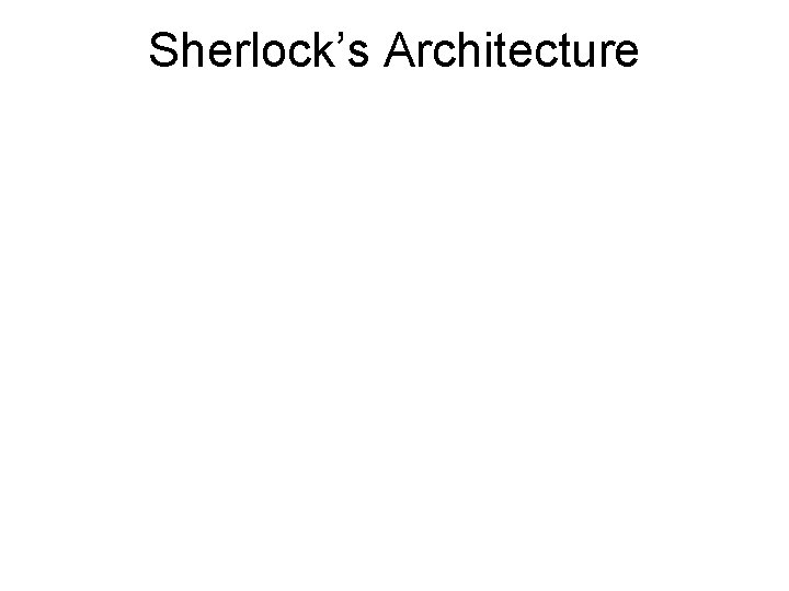 Sherlock’s Architecture 