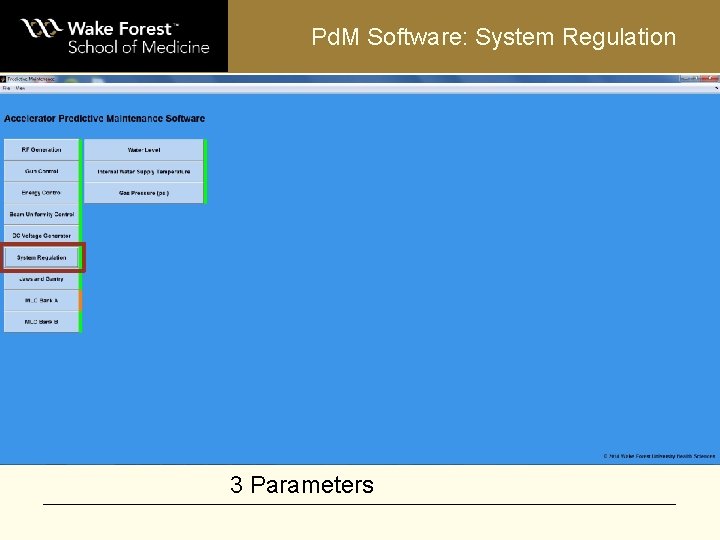 Pd. M Software: System Regulation 3 Parameters 