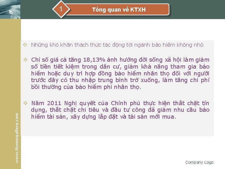 1 Tổng quan về KTXH v Những khó khăn thách thức tác động tới