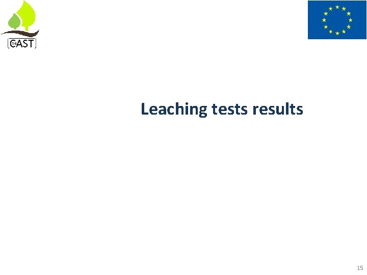 Leaching tests results 15 