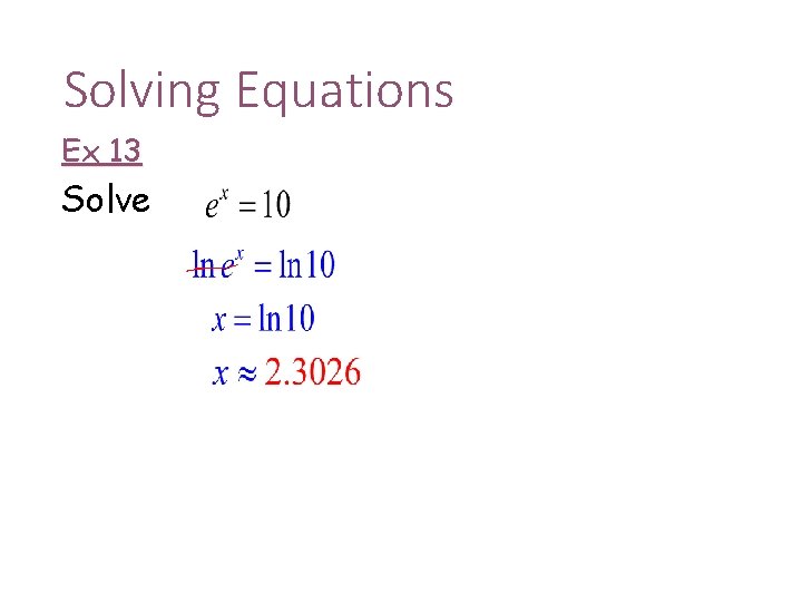 Solving Equations Ex 13 Solve 