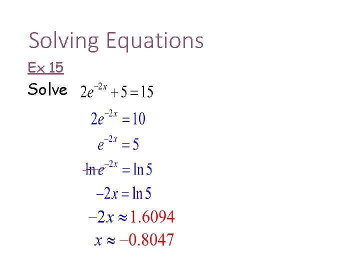 Solving Equations Ex 15 Solve 