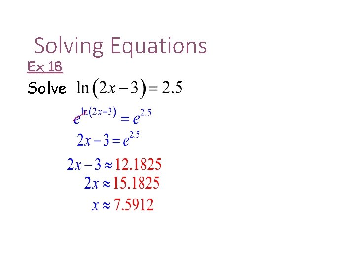 Solving Equations Ex 18 Solve 