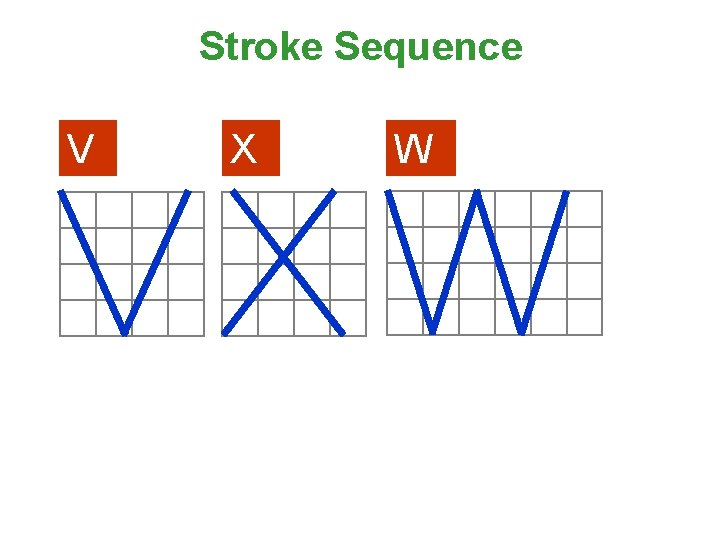 Stroke Sequence V X W 