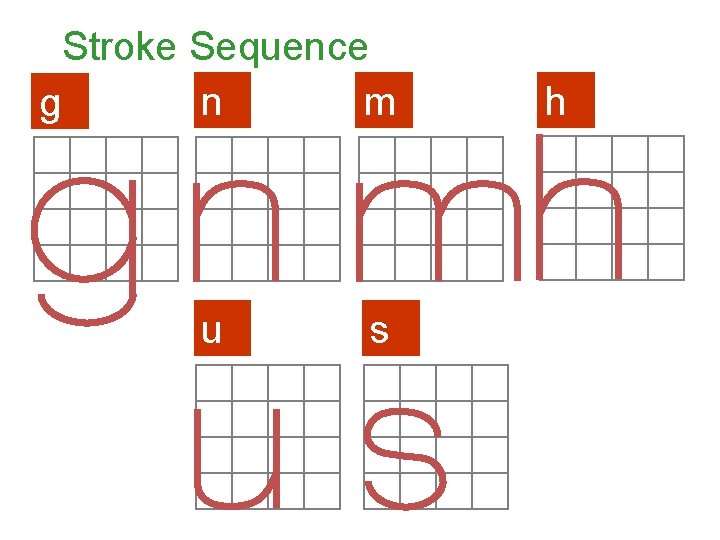 Stroke Sequence n m g u s h 