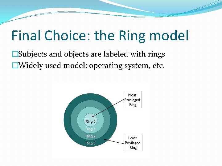 Final Choice: the Ring model �Subjects and objects are labeled with rings �Widely used