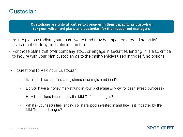 Custodians are critical parties to consider in their capacity as custodian for your retirement