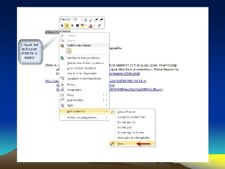  « Edit & manage Citation » 105 