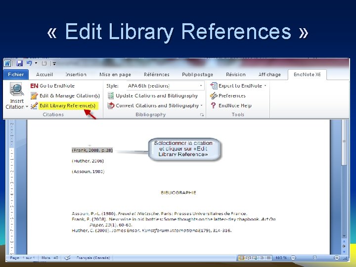  « Edit Library References » 107 