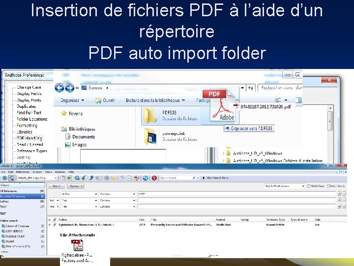 Insertion de fichiers PDF à l’aide d’un répertoire PDF auto import folder Choisir ou