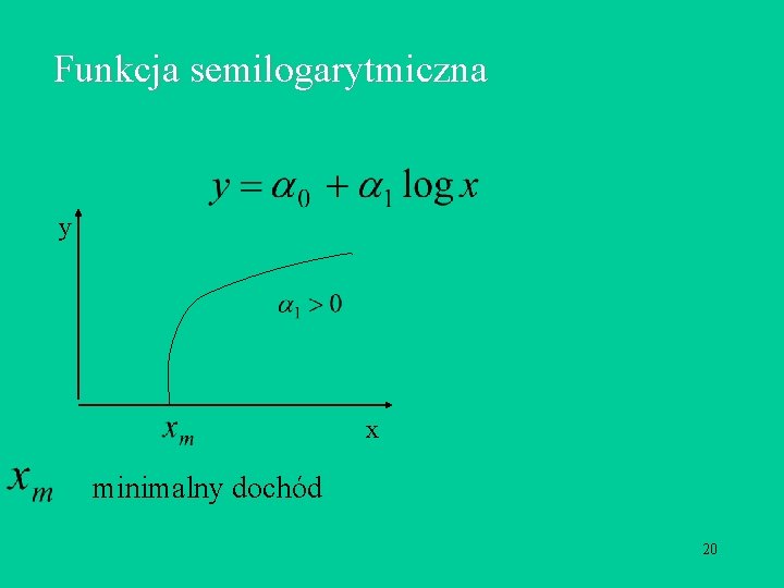 Funkcja semilogarytmiczna y x minimalny dochód 20 