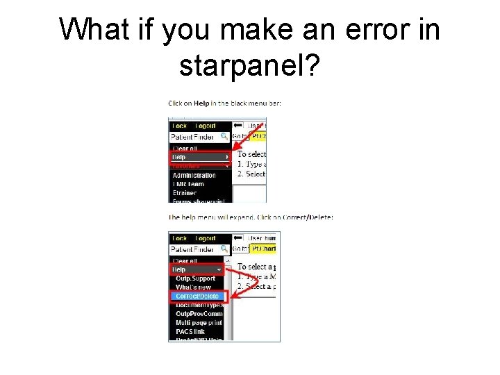 What if you make an error in starpanel? 
