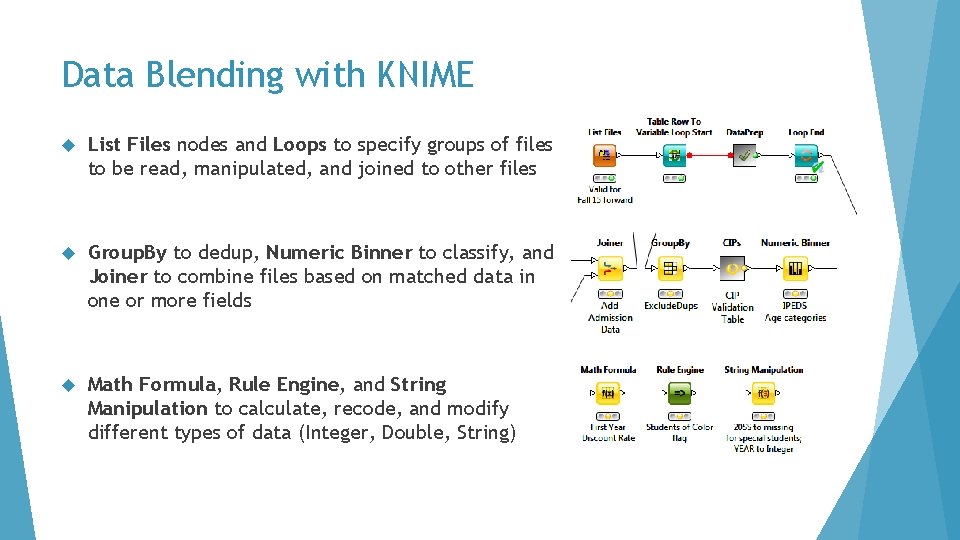 Data Blending with KNIME List Files nodes and Loops to specify groups of files