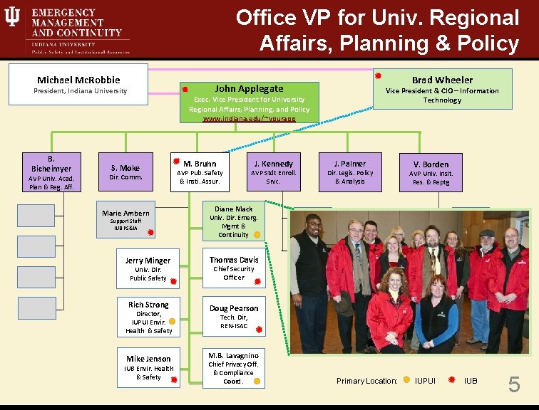 Office VP for Univ. Regional Affairs, Planning & Policy Michael Mc. Robbie B. Bicheimyer