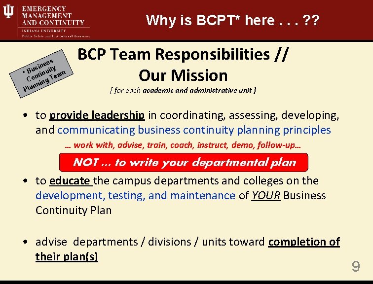 Why is BCPT* here. . . ? ? s nes y i s u