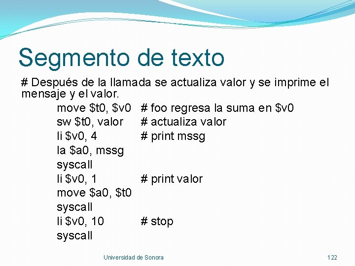 Segmento de texto # Después de la llamada se actualiza valor y se imprime