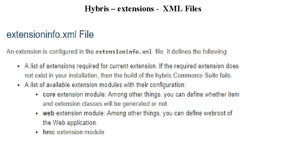 Hybris – extensions - XML Files 