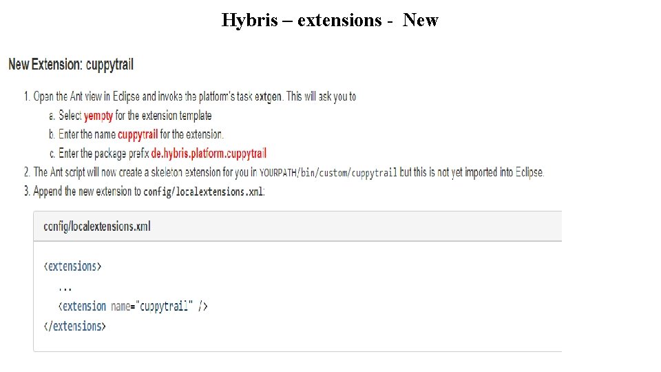 Hybris – extensions - New 