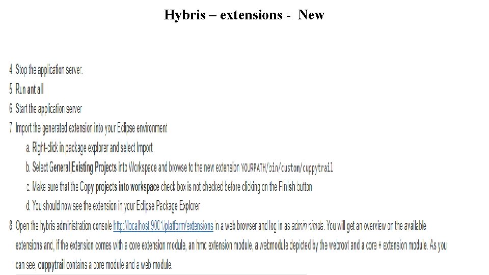 Hybris – extensions - New 