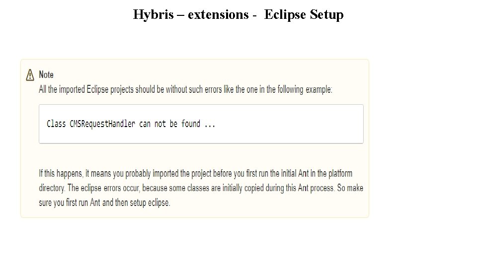 Hybris – extensions - Eclipse Setup 