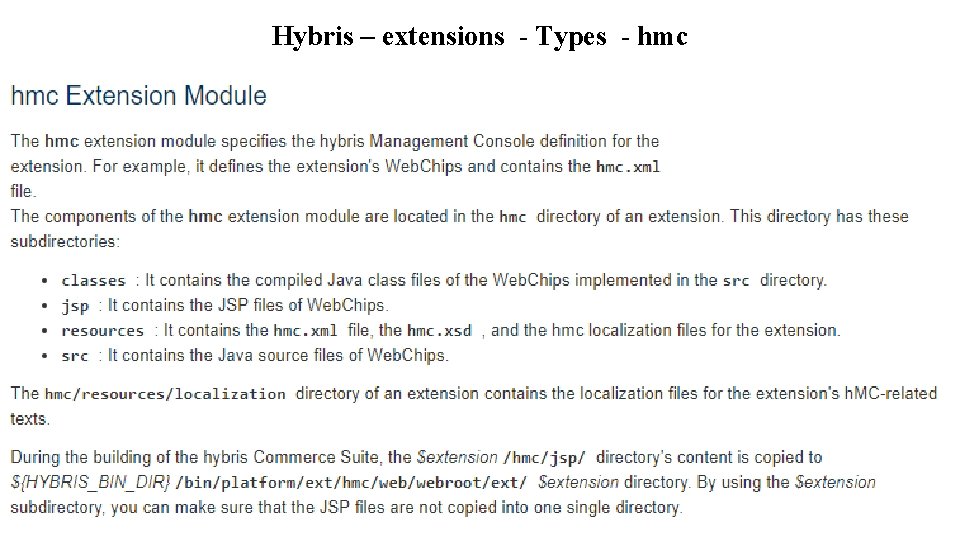Hybris – extensions - Types - hmc 