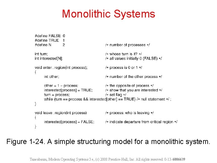 Monolithic Systems Figure 1 -24. A simple structuring model for a monolithic system. Tanenbaum,