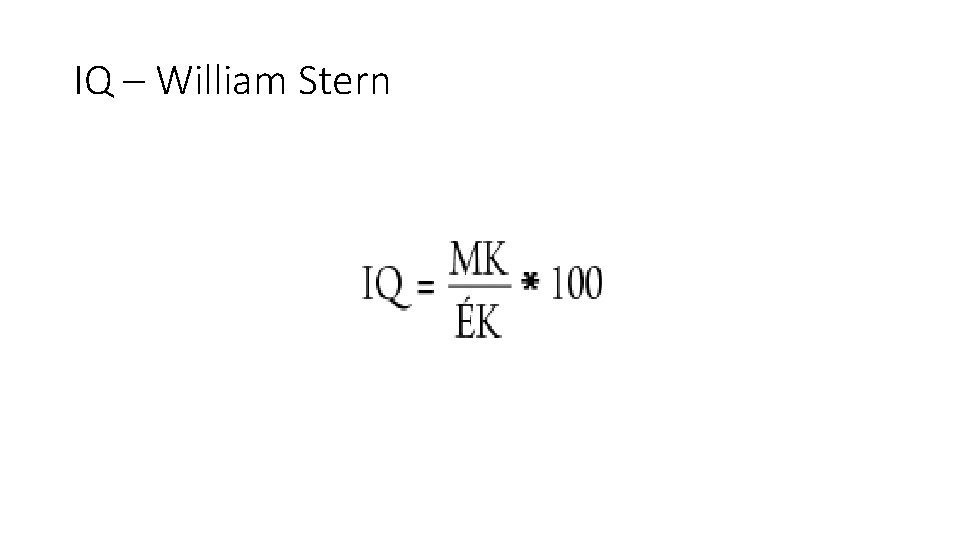 IQ – William Stern 