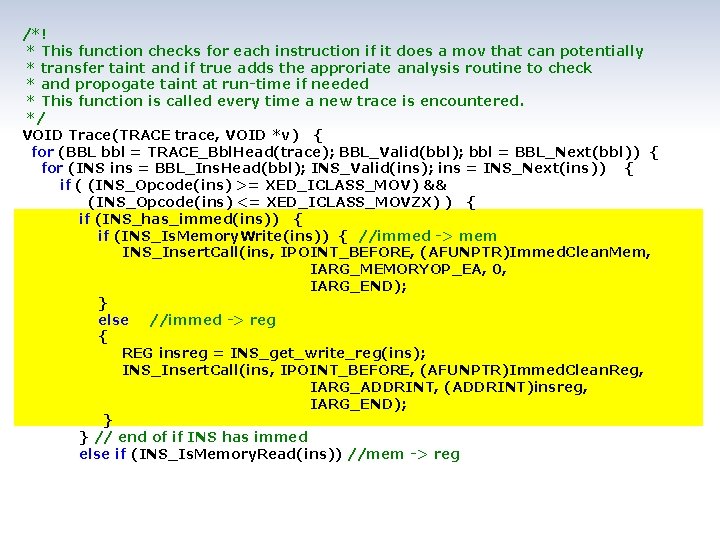 /*! * This function checks for each instruction if it does a mov that