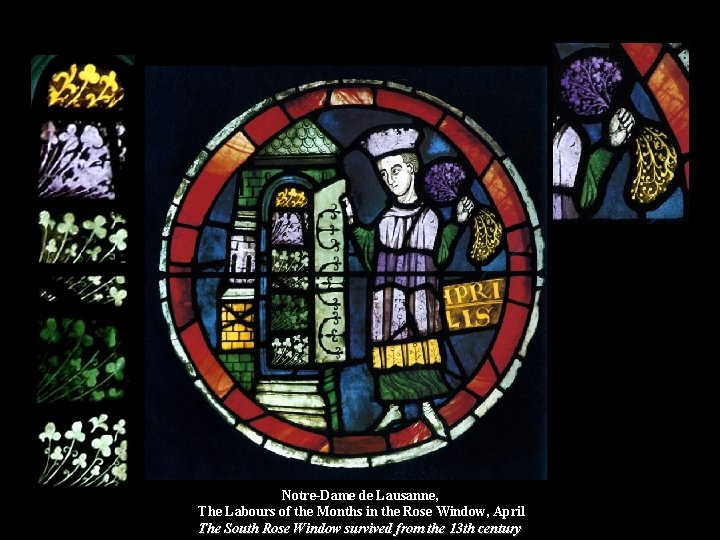 Notre-Dame de Lausanne, The Labours of the Months in the Rose Window, April The