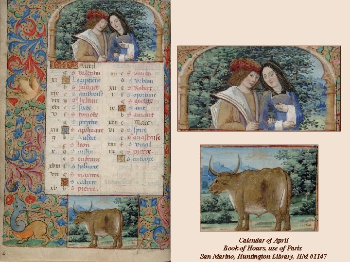  Calendar of April Book of Hours, use of Paris San Marino, Huntington Library,