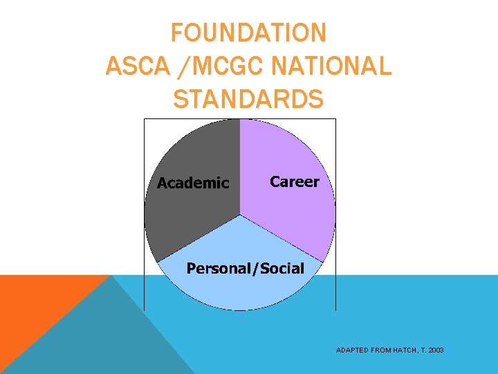 FOUNDATION ASCA /MCGC NATIONAL STANDARDS ADAPTED FROM HATCH, T. 2003 